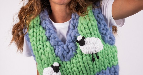 Sheep Hand-Knitted Vest | Heyays